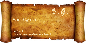 Vas Gyula névjegykártya